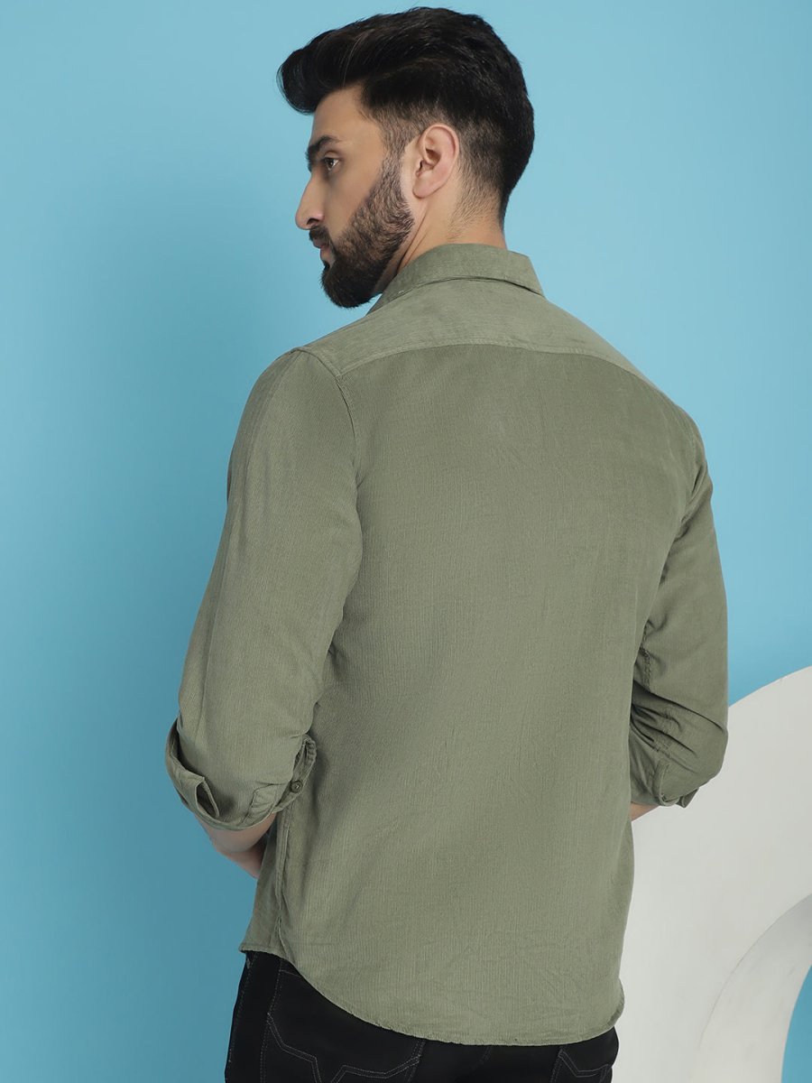 Pista Self Design Cotton Formal Shirt for Men - SF_925Pista_S