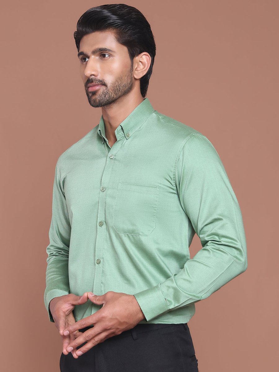 Pista Solid Cotton Formal Shirt for Men - SF_9042Pista_S