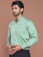 Pista Solid Cotton Formal Shirt for Men - SF_9042Pista_S