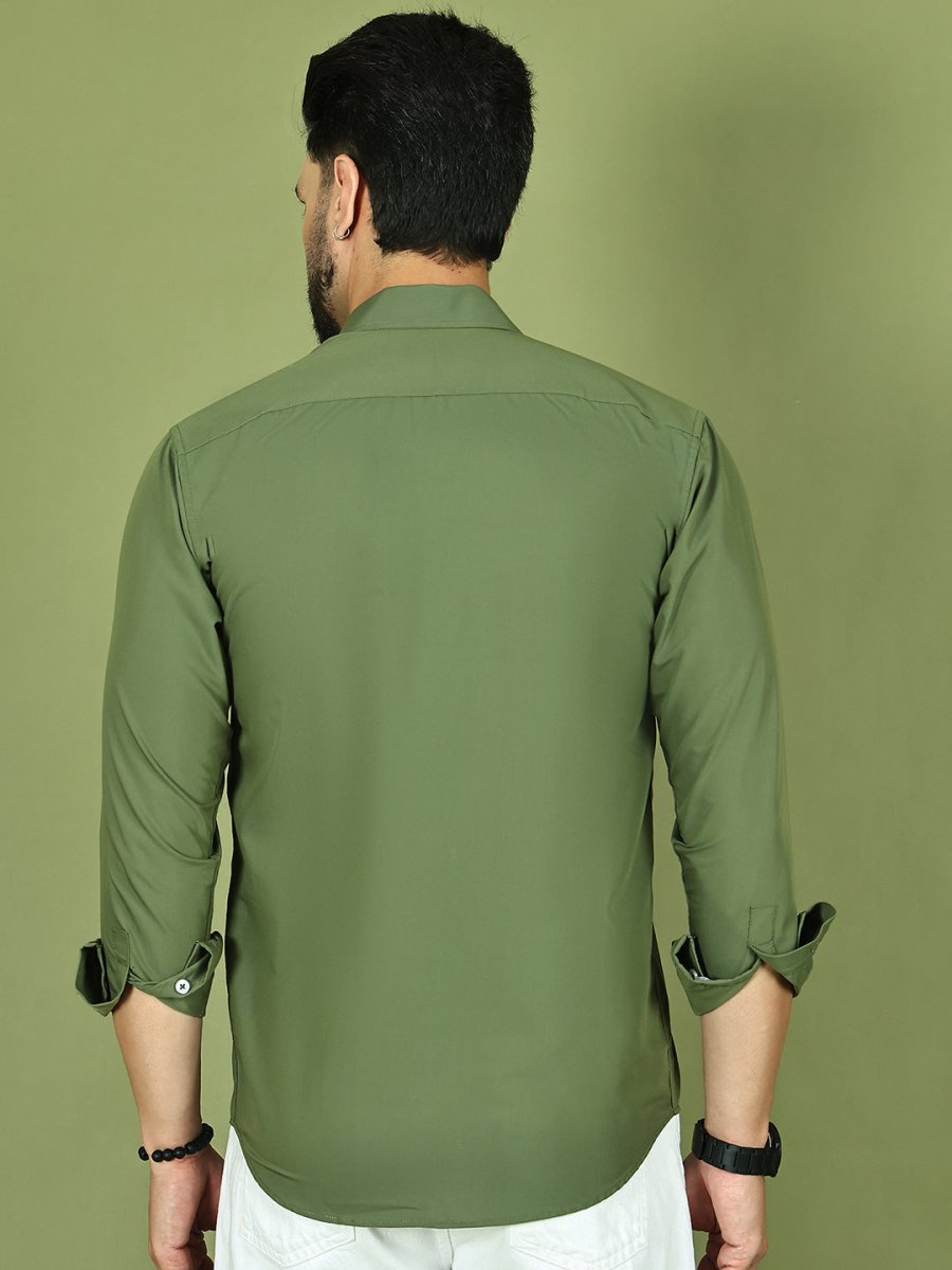 Pista Solid Cotton Formal Shirt for Men - SF_9050Pista_S