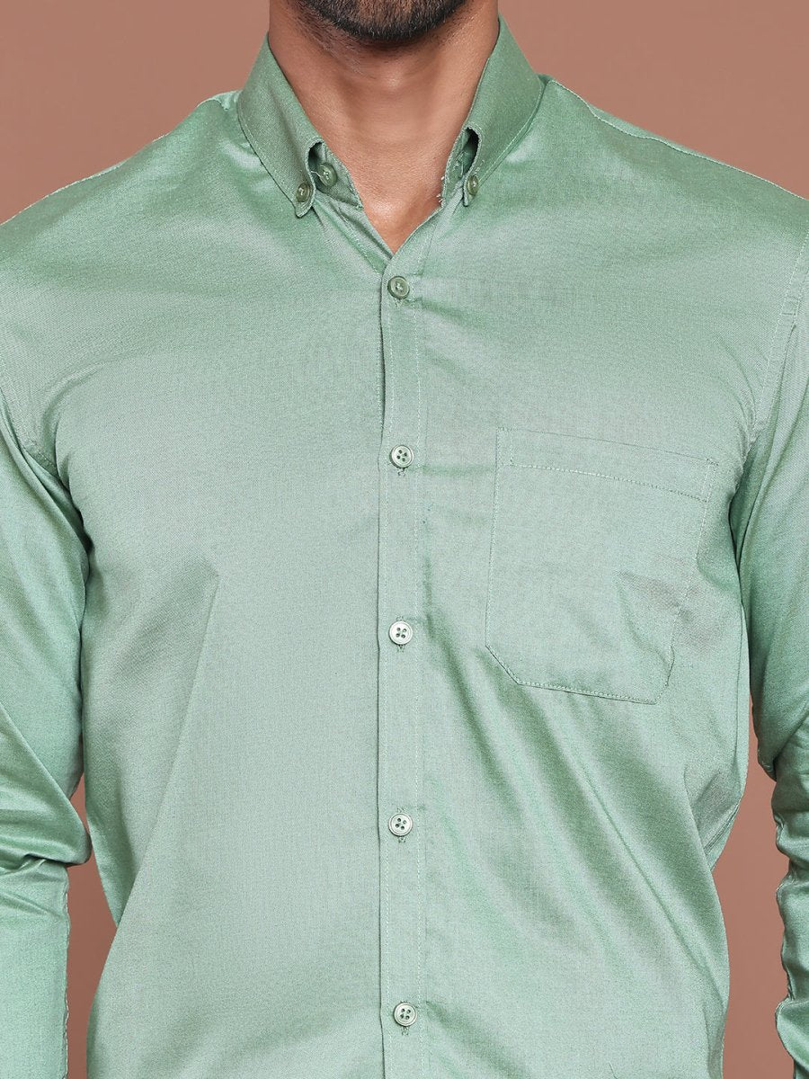 Pista Solid Cotton Formal Shirt for Men - SF_9042Pista_S