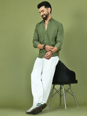 Pista Solid Cotton Formal Shirt for Men - SF_9050Pista_S