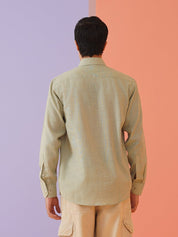 Pista Solid Cotton Formal Shirt for Men - SF_9011Pista_S
