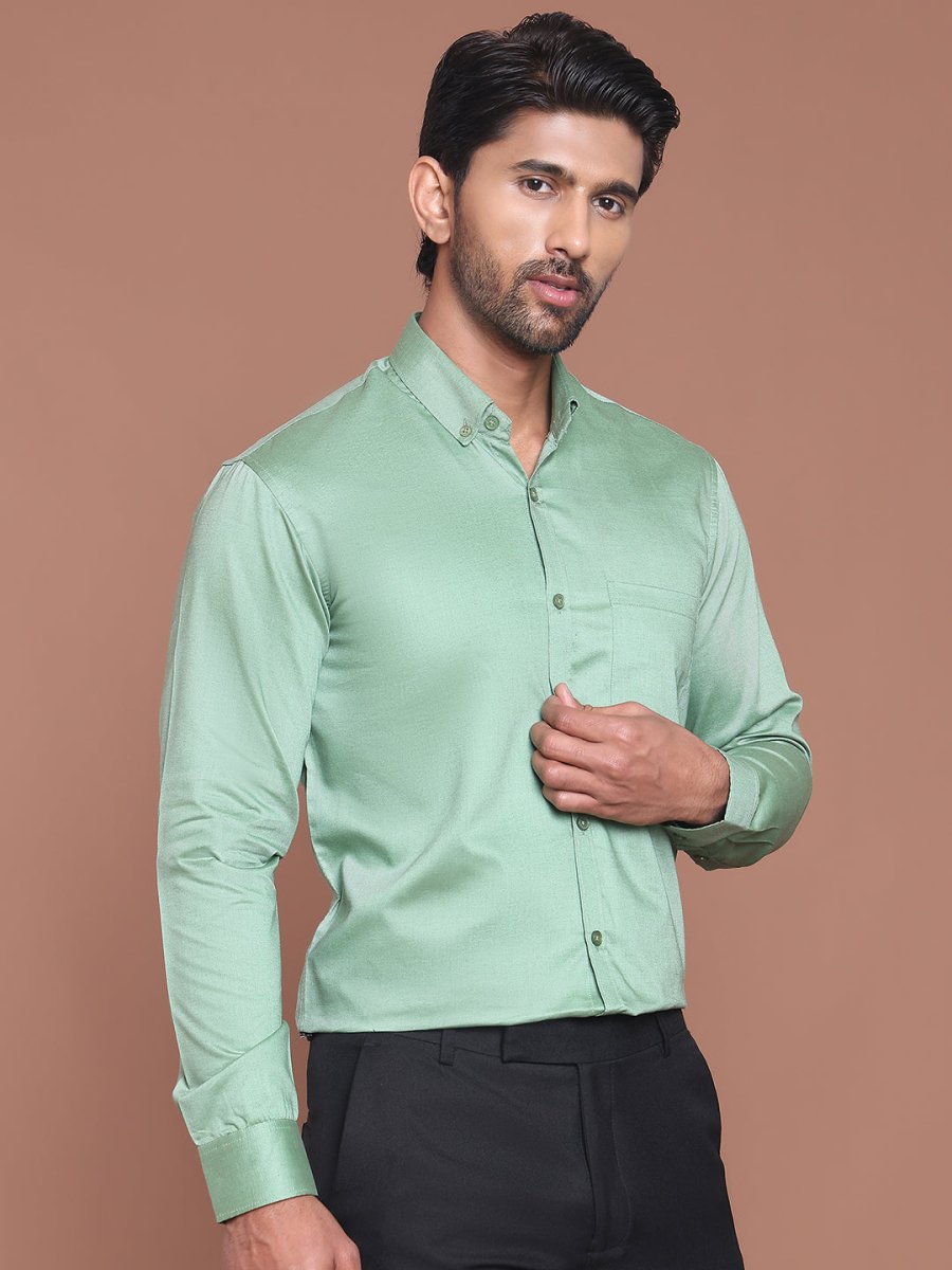 Pista Solid Cotton Formal Shirt for Men - SF_9042Pista_S