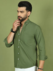 Pista Solid Cotton Formal Shirt for Men - SF_9050Pista_S