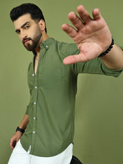 Pista Solid Cotton Formal Shirt for Men - SF_9050Pista_S