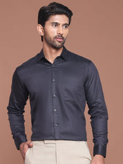 Polka Dot Printed Formal Shirt - SF_9045Black_S