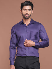 Polka Dot Printed Formal Shirt - SF_9045Purple_S