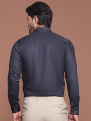 Polka Dot Printed Formal Shirt - SF_9045Black_S