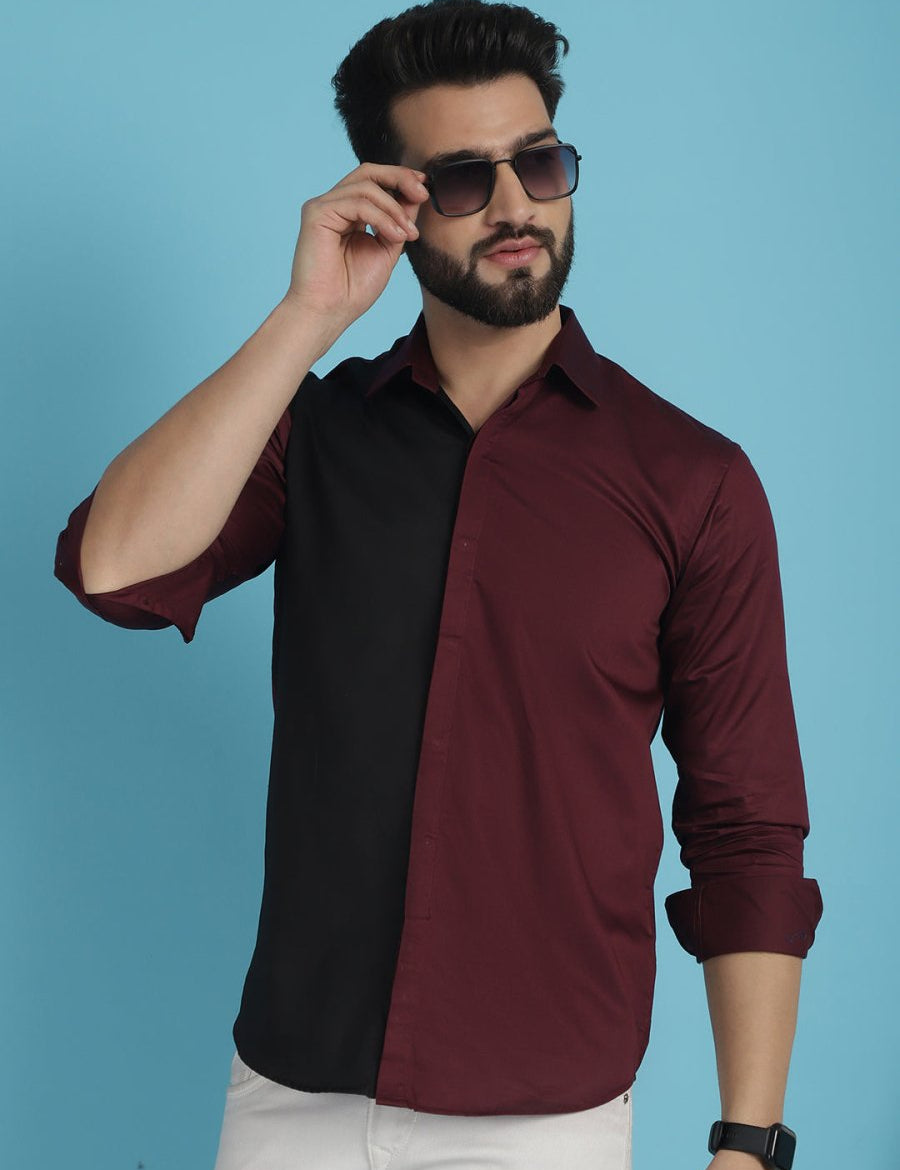 Premium Cotton Satin Casual Shirt - SF_920Wine_S