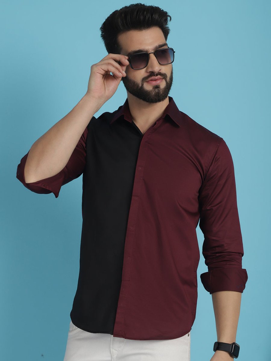 Premium Cotton Satin Casual Shirt - SF_920Wine_S