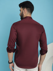 Premium Cotton Satin Casual Shirt - SF_920Wine_S