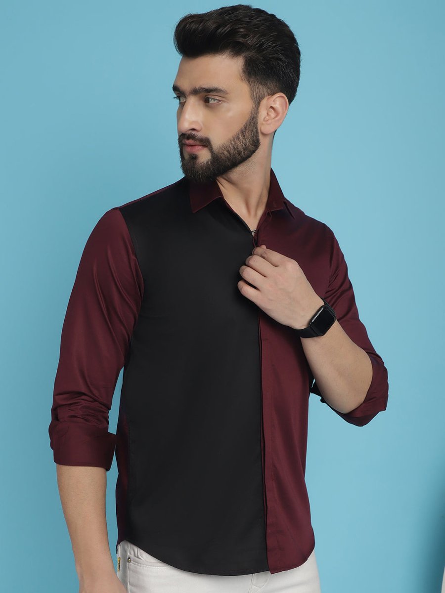 Premium Cotton Satin Casual Shirt - SF_920Wine_S