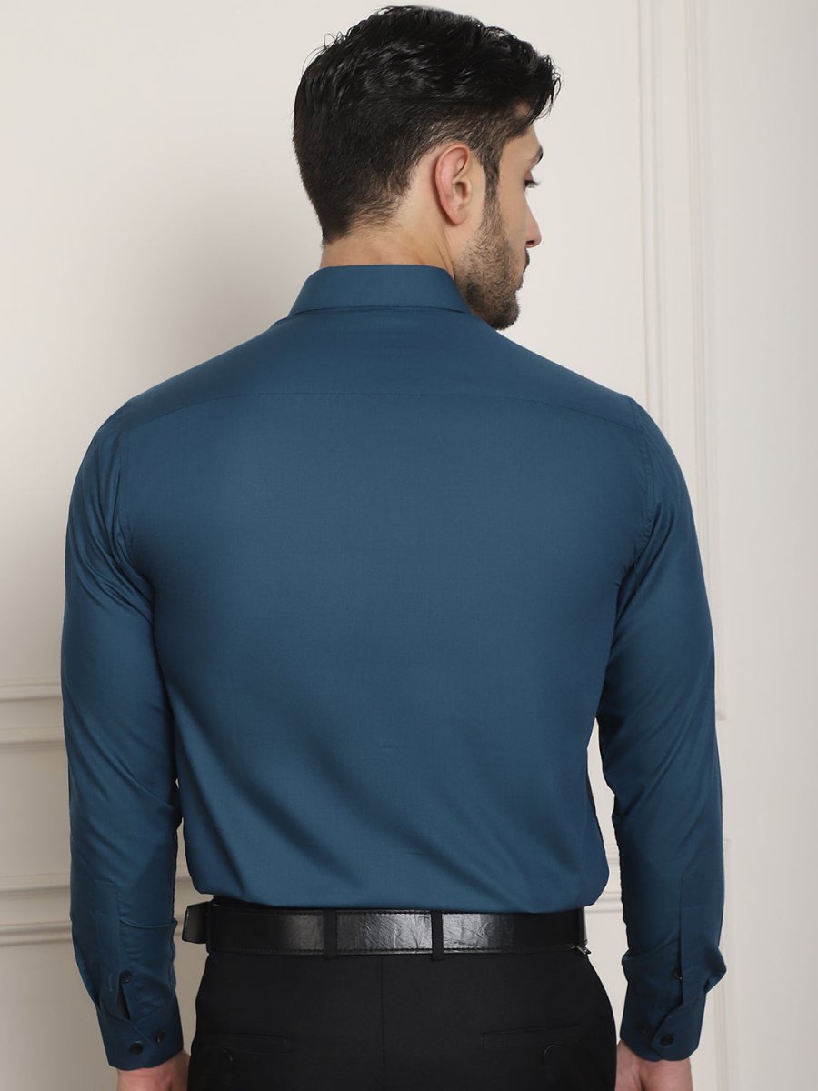Premium Cotton Satin Formal Shirt - SF_920Peacock_S