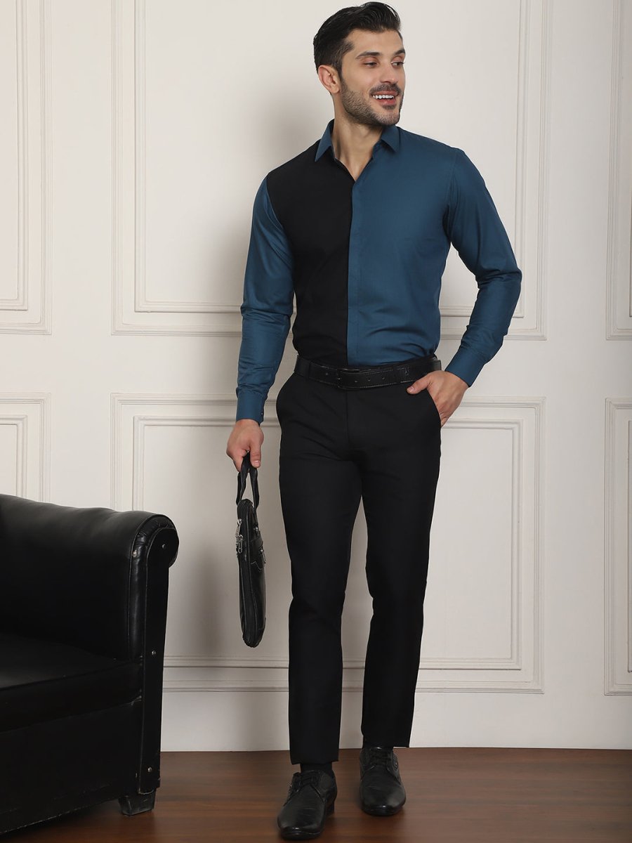 Premium Cotton Satin Formal Shirt - SF_920Peacock_S