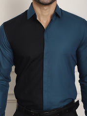 Premium Cotton Satin Formal Shirt - SF_920Peacock_S