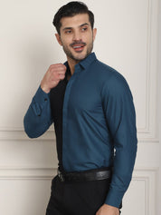 Premium Cotton Satin Formal Shirt - SF_920Peacock_S