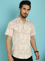 Printed Casual Shirt - SF_903Peach_S