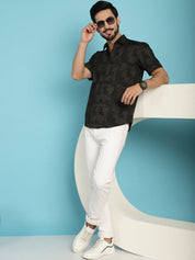 Printed Casual Shirt - SF_903Black_S