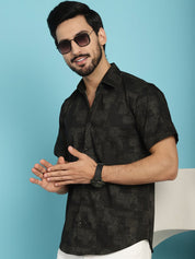 Printed Casual Shirt - SF_903Black_S