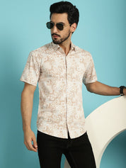 Printed Casual Shirt - SF_903Peach_S