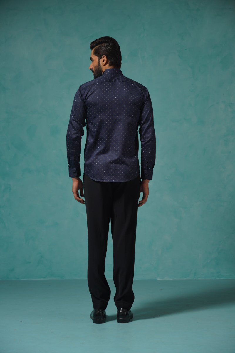 Printed Casual Shirt - SF_906Navy_S