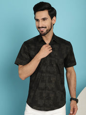 Printed Casual Shirt - SF_903Black_S
