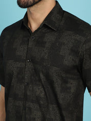 Printed Casual Shirt - SF_903Black_S