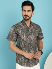 Printed Casual Shirt - SF_913Brown_S