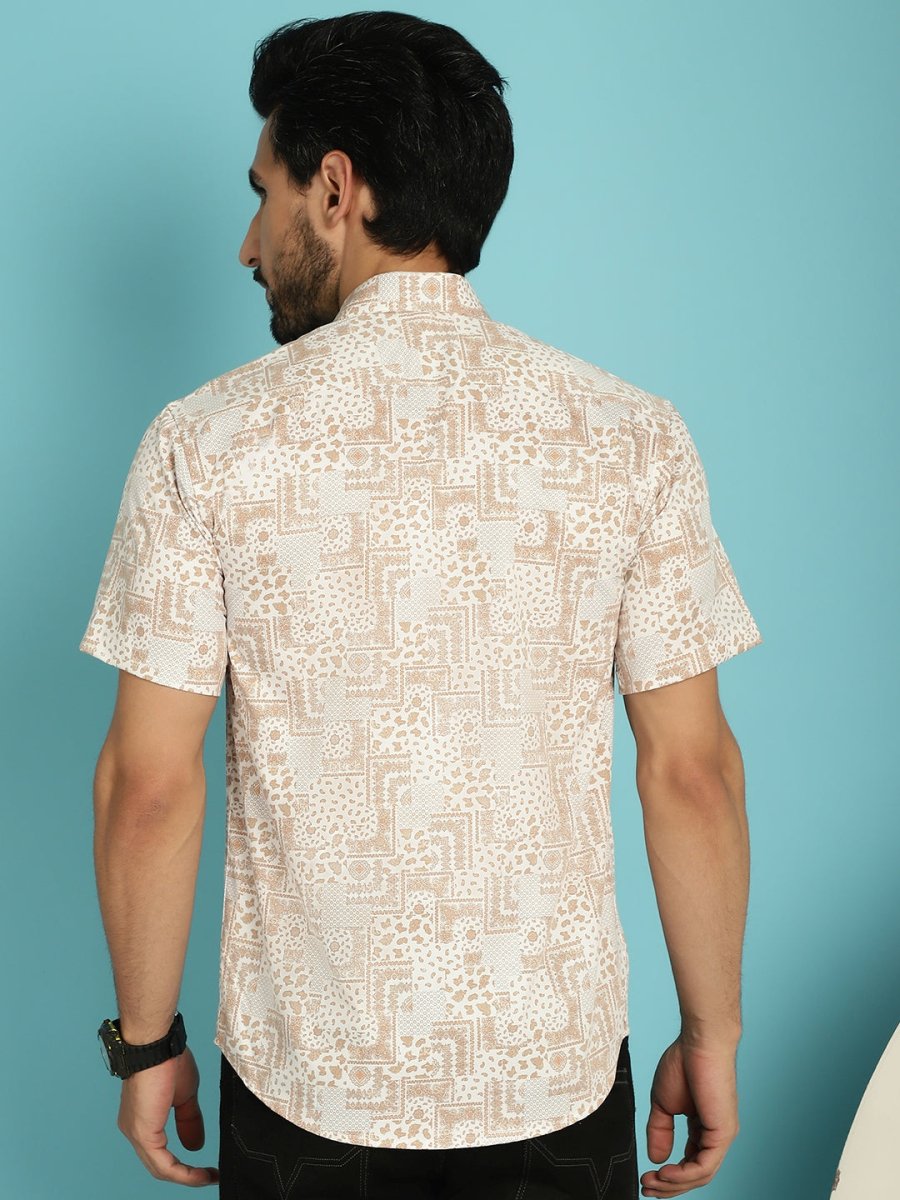 Printed Casual Shirt - SF_903Peach_S