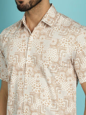 Printed Casual Shirt - SF_903Peach_S