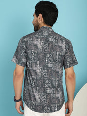 Printed Casual Shirt - SF_913Charcoal_S