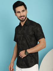 Printed Casual Shirt - SF_903Black_S
