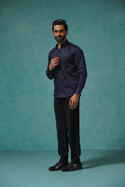 Printed Casual Shirt - SF_906Navy_S