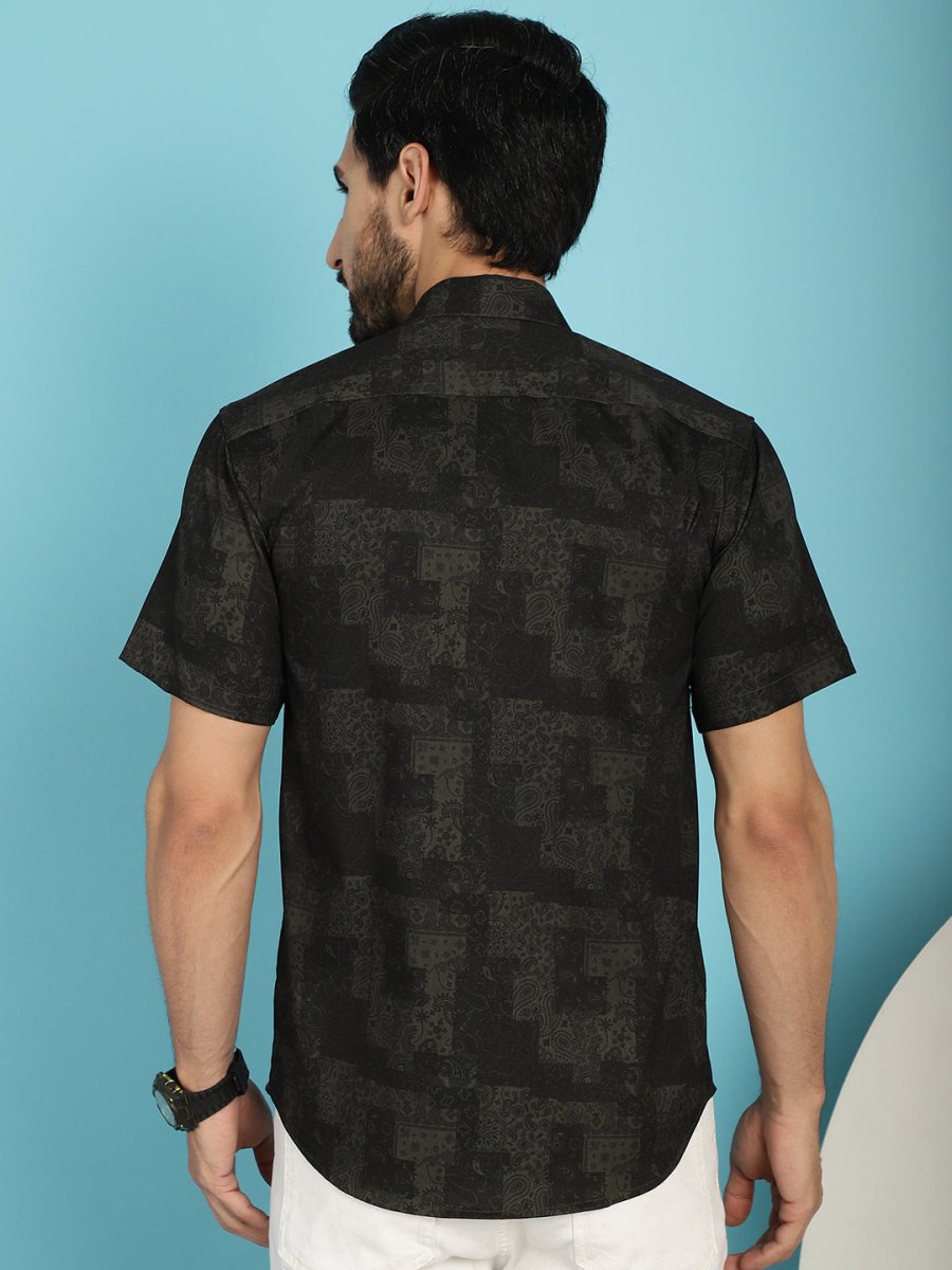 Printed Casual Shirt - SF_903Black_S