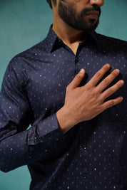 Printed Casual Shirt - SF_906Navy_S