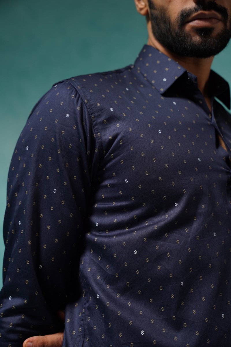Printed Casual Shirt - SF_906Navy_S