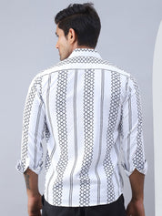 Printed Cotton Casual Shirt For Men - SF_975White_S