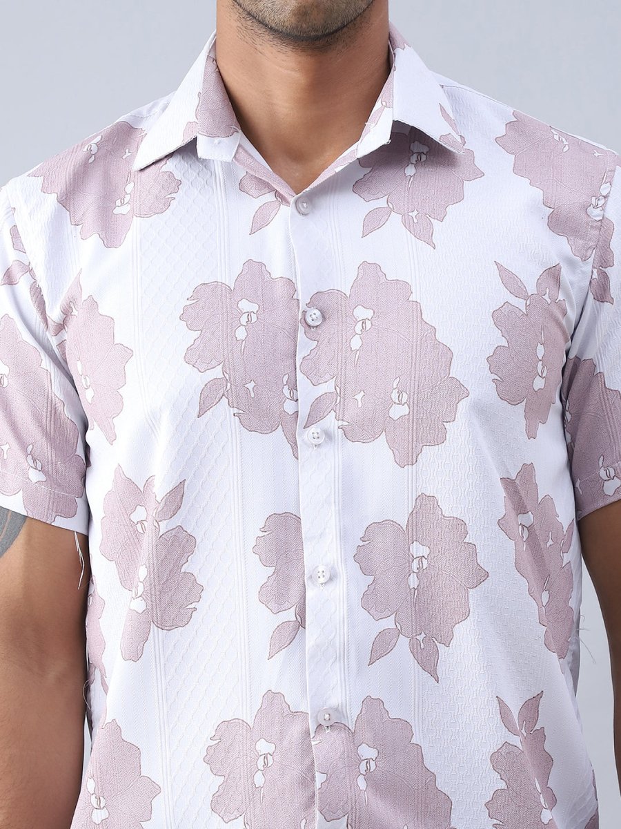 Printed Cotton Casual Shirt For Men - SF_977Magenta_S