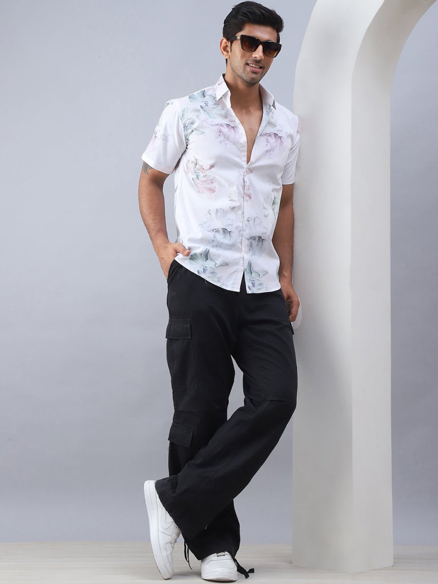 Printed Cotton Casual Shirt For Men - SF_973Green_S