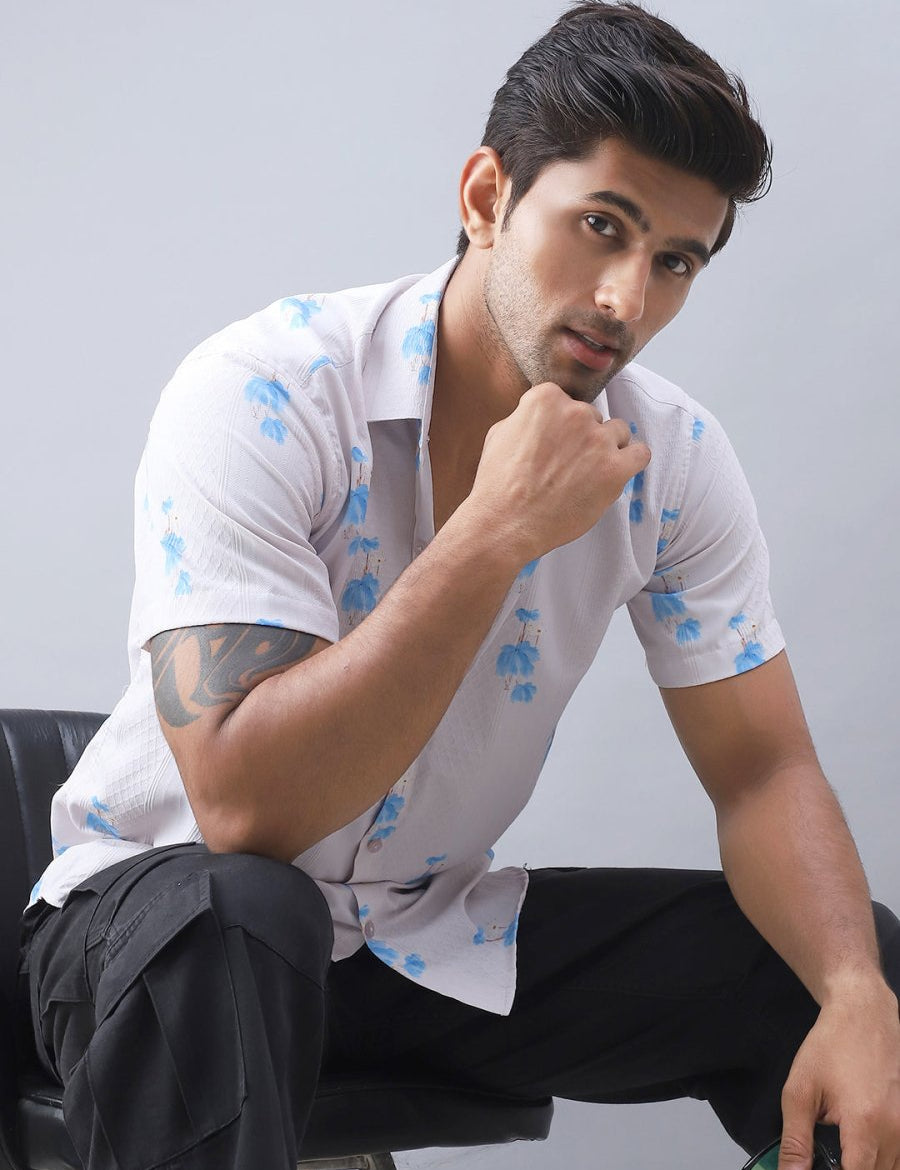 Printed Cotton Casual Shirt For Men - SF_977Cream_S