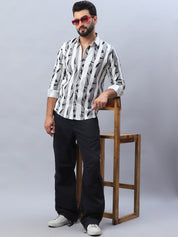 Printed Cotton Casual Shirt For Men - SF_986Grey_S