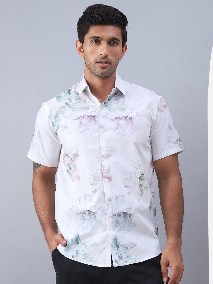 Printed Cotton Casual Shirt For Men - SF_973Green_S