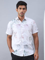 Printed Cotton Casual Shirt For Men - SF_973Green_S