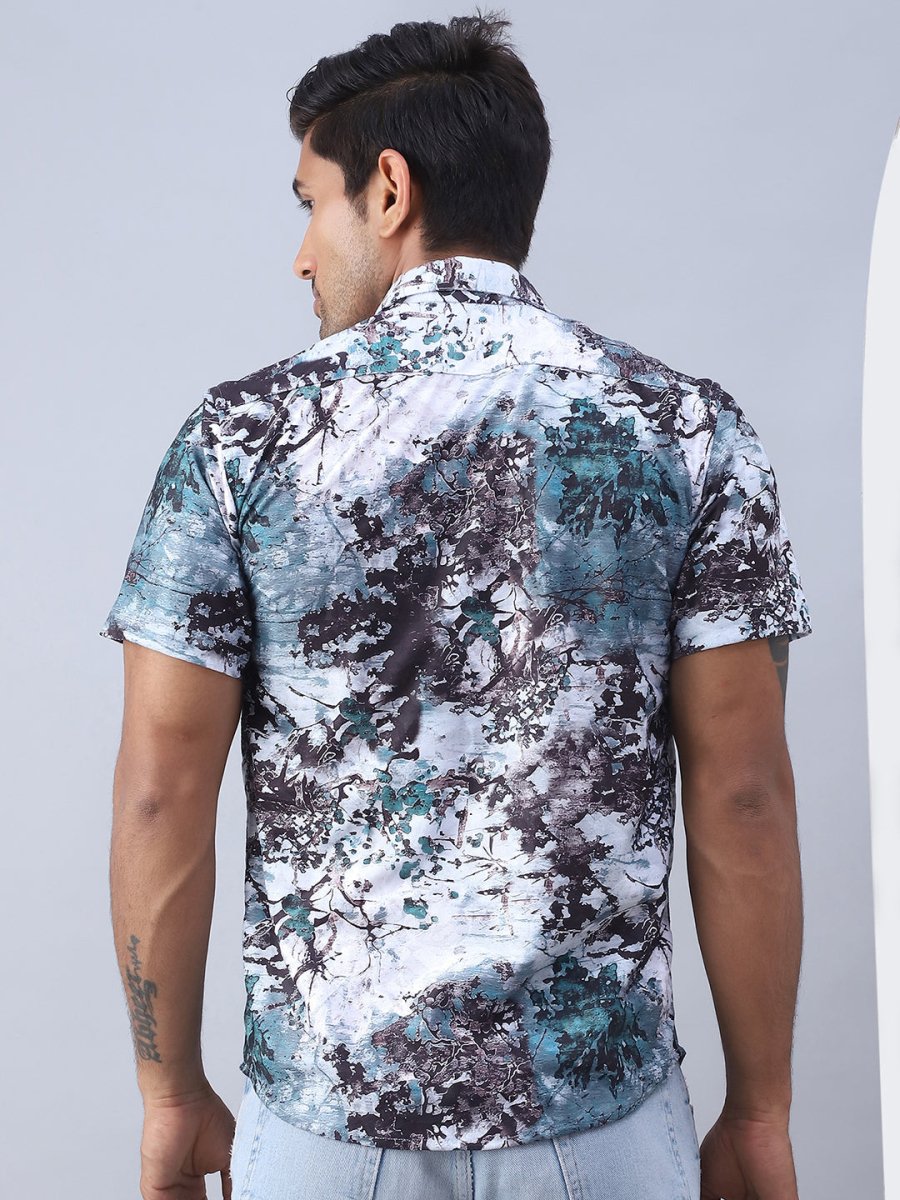 Printed Cotton Casual Shirt For Men - SF_974Green_S
