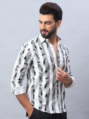 Printed Cotton Casual Shirt For Men - SF_986Grey_S
