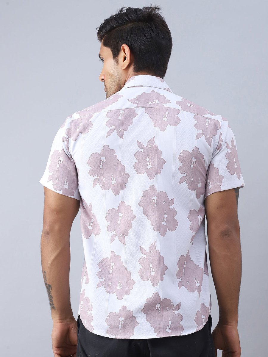 Printed Cotton Casual Shirt For Men - SF_977Magenta_S
