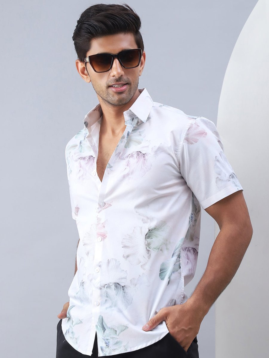 Printed Cotton Casual Shirt For Men - SF_973Green_S