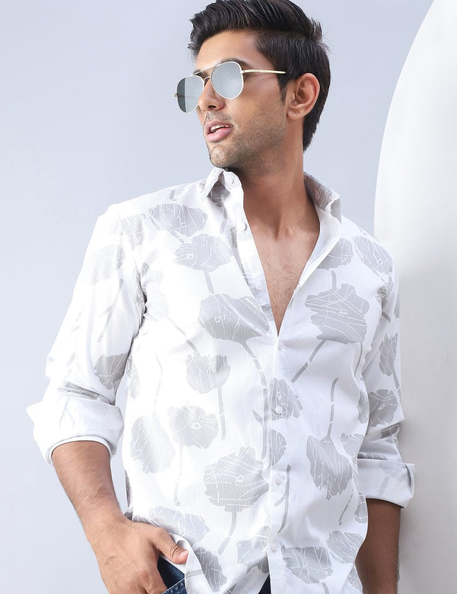 Printed Cotton Casual Shirt For Men - SF_976Off-White_S