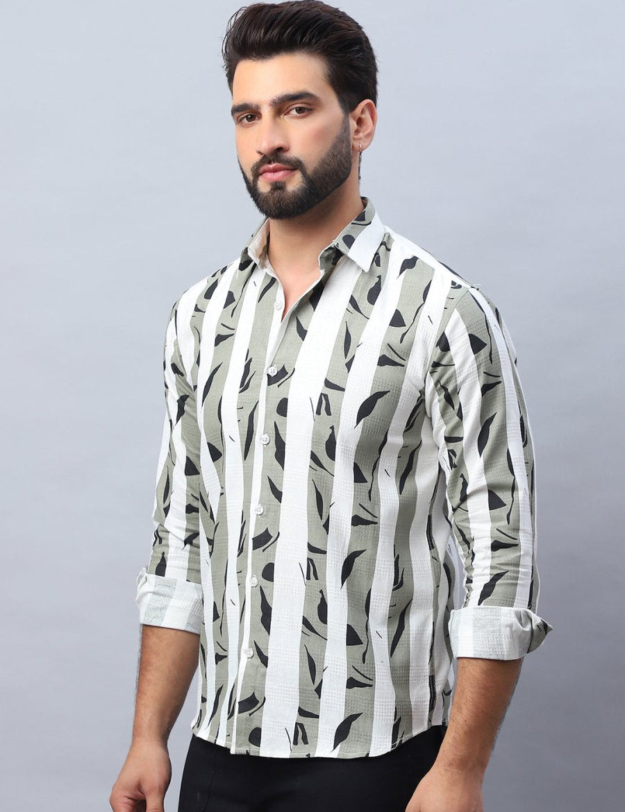 Printed Cotton Casual Shirt For Men - SF_986Pista_S